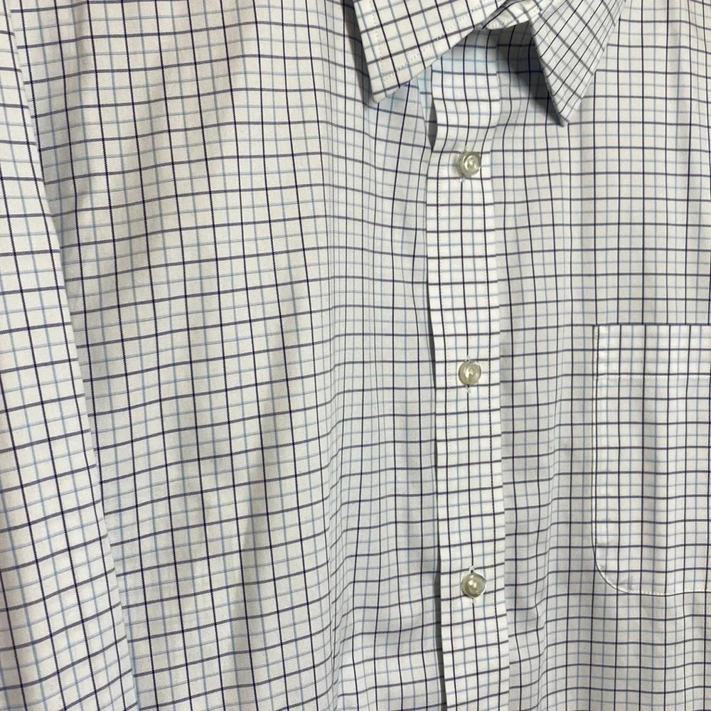 Lands End No Iron Pinpoint Oxford 17 1/2 34 - Picture 3 of 6